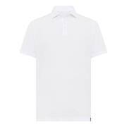 Katoen Crepe Jersey Polo Shirt Boggi Milano , White , Heren