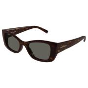 Klassieke zonnebril in donker Havana/Grijs Saint Laurent , Brown , Dam...