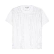 Gepaneeld Ontwerp Witte T-shirts en Polos Junya Watanabe , White , Dam...