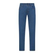 Moderne Slim-Fit Denim Jeans Kiton , Blue , Heren