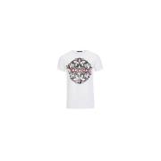 Wit Logo Print Katoenen T-Shirt Billionaire , White , Heren