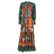 Lange jurk met multicolor print Anjuna , Multicolor , Dames