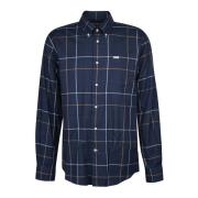 Navy Regular Fit Overhemd Tattersall Stijl Barbour , Blue , Heren