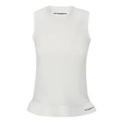 Mouwloze Top met Terry Detail Melitta Baumeister , White , Dames