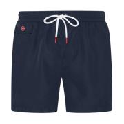 Donkerblauwe Swim Boxer met Logoed Details Kiton , Blue , Heren