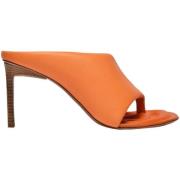 Leather sandals Jacquemus , Orange , Dames