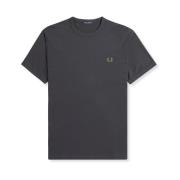 Anker Grijs Ringer Tee Fred Perry , Gray , Heren