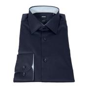 Slim Fit Katoenen Poplin Overhemd Blauw Hugo Boss , Blue , Heren