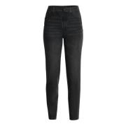 Comfortabele Mom Jeans met Label Patch Guess , Black , Dames