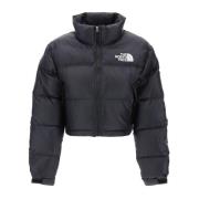 Cropped Nuptse Donsjas The North Face , Black , Dames