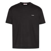 Nero Logo Katoenen T-shirt Italië Valentino Garavani , Black , Heren