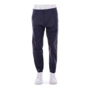 Blauwe Broek met Logo Rits Dondup , Blue , Heren