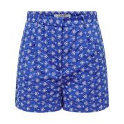 Witte Broderie Anglaise Zomer Shorts Only , Blue , Dames
