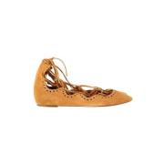 Pre-owned Suede flats Isabel Marant Pre-owned , Brown , Dames