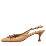 Pre-owned Leather heels Salvatore Ferragamo Pre-owned , Beige , Dames