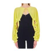 Gerimpelde Lemon Cream Blouse Liu Jo , Yellow , Dames