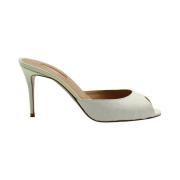Pre-owned Leather mules Aquazzura Pre-owned , White , Dames