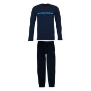 Megalogo Katoenen Pyjamaset Emporio Armani , Blue , Heren