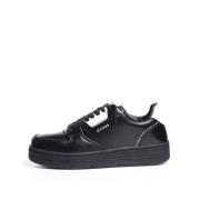 Zwarte PU Leren Sneakers - Sneakers Guess , Black , Heren