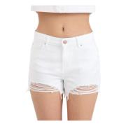 Witte Casual Hoge Taille Shorts Only , White , Dames