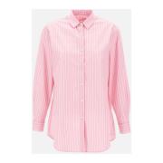 Gestreept Roze Katoenen Overhemd MC2 Saint Barth , Pink , Dames