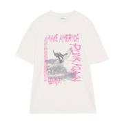 Punk Surf Beige Katoen T-Shirt Amish , Beige , Heren