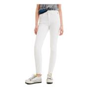 Witte Plain Jeans met Rits Sluiting Desigual , White , Dames
