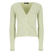 Groene Pailletten V-Hals Cardigan Sweater Fabiana Filippi , Green , Da...