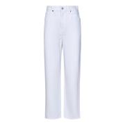 Witte Slim Fit Enkel Jeans Khaite , White , Dames