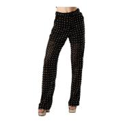 Rhinestone Lace Broek DES Phemmes , Black , Dames