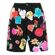 Zwarte Bloemen Bermuda Shorts Marni , Multicolor , Heren