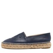 Pre-owned Leather flats Chanel Vintage , Blue , Dames