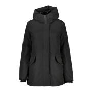 Katoenen Hoodie met Ritssluiting Woolrich , Black , Dames