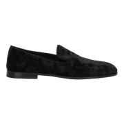 Fluwelen Loafers Zwart Made in Italy Dolce & Gabbana , Black , Heren