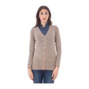Beige Wool Buttoned Cardigan Fred Perry , Beige , Dames