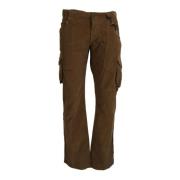 Bruine Corduroy Cargo Broek Ermanno Scervino , Brown , Heren