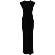 Elegante Midi Jurk met Gerimpelde Taille Simkhai , Black , Dames