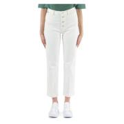 Straight Fit Jeans met Logo Patch Boss , White , Dames