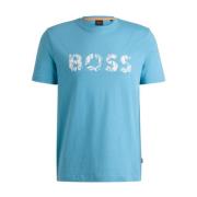 Korte Mouw T-shirt Te_Bossocean Boss Orange , Blue , Heren