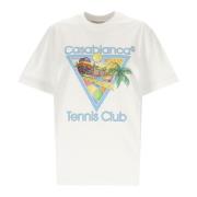 Afro Cubism Tennis Club T-shirt Casablanca , White , Heren