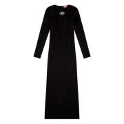 Milano-knit dress with metal Oval D plaque Diesel , Black , Dames