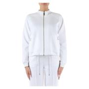 Sweatshirt met rits en borduursel Richmond , White , Dames