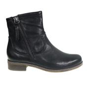 Zwarte Leren Enkellaars met Ritsen Gabor , Black , Dames