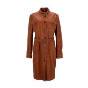 Pre-owned Leather outerwear Burberry Vintage , Brown , Dames