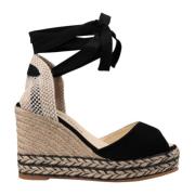 Zwarte Sandalen Espadrilles , Black , Dames