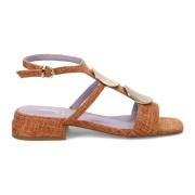 Oranje Sandalen Elegant Gouden Accent Jeannot , Orange , Dames