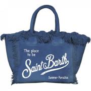Mini Canvas Vanity Tas Met Franjes MC2 Saint Barth , Blue , Dames