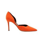 Pre-owned Suede heels Celine Vintage , Orange , Dames