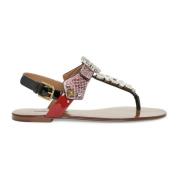 Leren sandalen met kristalversiering Dolce & Gabbana , Multicolor , Da...