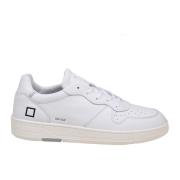 Witte Leren Sneakers met Geperforeerde Neus D.a.t.e. , White , Heren